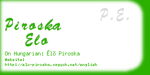 piroska elo business card